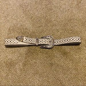 GENUINE LEATHER - WHITE / SILVER - BELT